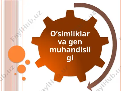 o’simliklar va gen muhandisligi — PPTX
