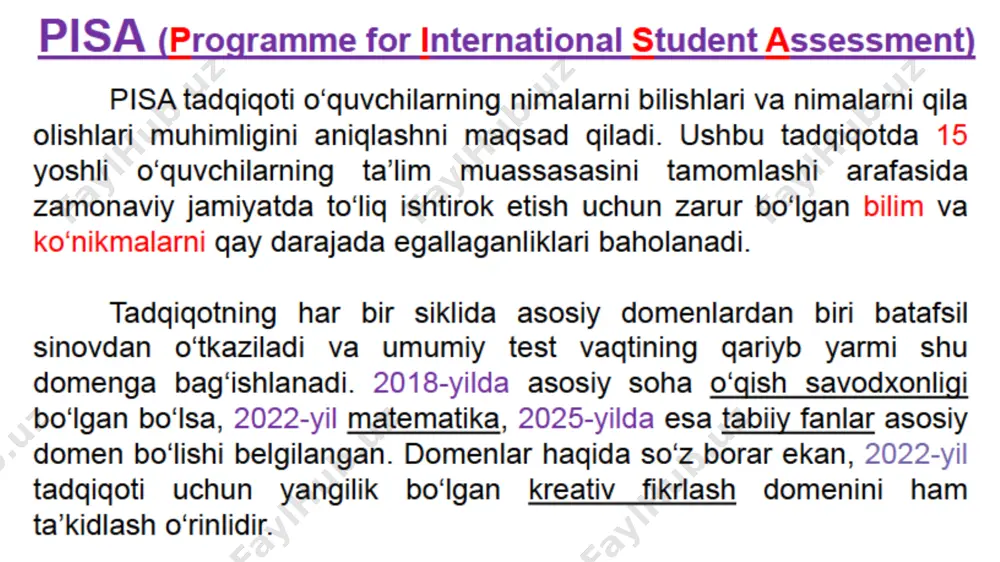 pisa (programme for international student assessment) - Page 3
