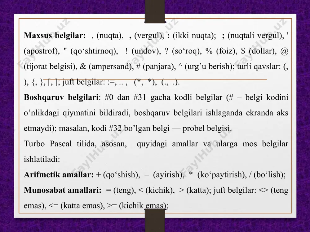 paskal dasturlash tili alifbosi va dasturi tuzilishi - Page 4