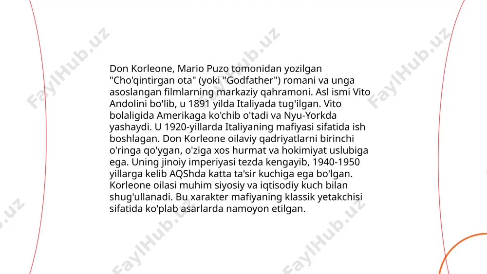 y motivlarga asoslangan bo'ladi. boshqa tomondan, adolat qonun va jamoaviy me'yorlar asosida qaror qabul qilishni va ijtimoiy muvozanatni saqlashni nazarda tutadi. o'zbek jamiyatida adolat tushunchasi asrlar davomida islom an'analari va huquqiy normalar bilan boyib kelgan. huquqiy tizim qasosni emas, balki adolatni ta'minlashga qaratilgan bo'lib, sud tizimi hamda mahalliy an'analarda bu prinsiplar namoyon bo'ladi. shu bilan birga, qasosning buzarlik va qonunbuzarlikka olib borishi mumkinligi tan olinib, adolat adolatli amalga oshirilishi lozim. ... t.me/slaydai_bot 9. iqtidor va hokimiyat kurashi mavzusi bo‘yicha, tarixda ko‘plab iqtidorli shaxslar va hokimiyat o‘rtasidagi kurash kuzatilgan. misol uchun, antik rim davrida sezar va pompey o‘rtasidagi kurash xalqaro tarixda mashhurligi bilan ajralib turadi. xitoyda esa, 1911-yil xitoy inqilobi vaqtida sun yat-sen va uning tarafdorlari podsho va hokimiyat bilan kurash olib bordilar. shuningdek, 20-asrning 60-yillari oxirida aqshda martin lyuter king va fuqarolik huquqlari harakatlari davlat hokimiyati bilan ixtilofga kirdi. sovet ittifoqida esa, lenin va avvalgi tsarizmdan keyingi hokimiyat o‘rtasidagi kurash …