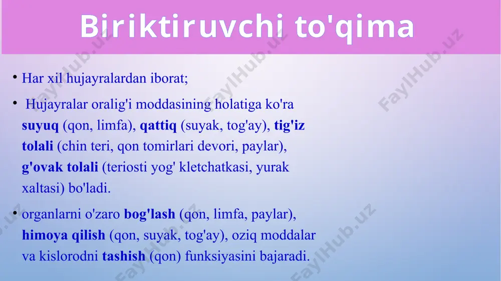 “to’qimalar, organlar va organizm” mavzusida 1 soatlik taqdimoti - Page 4