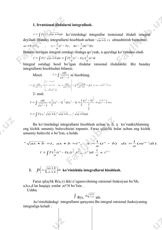b t c r dx c bx ax x r ÷ ÷ ø ö ç ç è æ - + - ÷ ÷ ø ö ç ç è æ - + - - - = + + ò ò 2 2 2 2 2 2 , 2 ) , ( c bx ax x x + + - 2 1 1 t a t x x a c bx ax a t t x ax - - = + + - + - 2 2 1 2 2 2 1 2 ) ( , dt a t t x x a 2 2 2 1 ) ( ) ( 2 - - ò ò - - ÷ ÷ ø ö ç ç è æ - - - + - = + + dt a t t x x a a t x x a a t t x ax r …