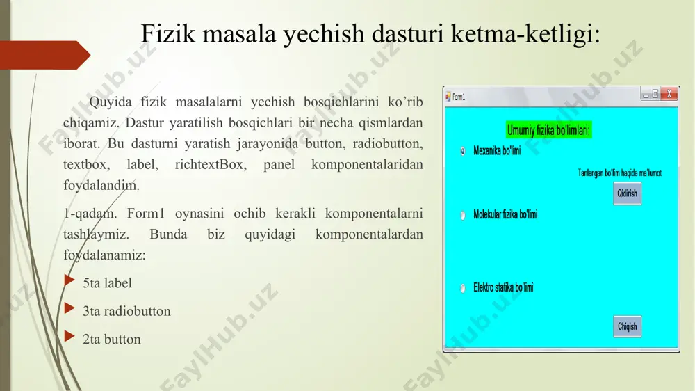 c# dasturlash tilida fizik masalalarni yechishda dastur yaratish kursi - Page 5