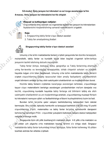 s2-modul. ilmiy jarayon ko‘nikmalari va so‘rovga asoslangan ta’lim — PDF