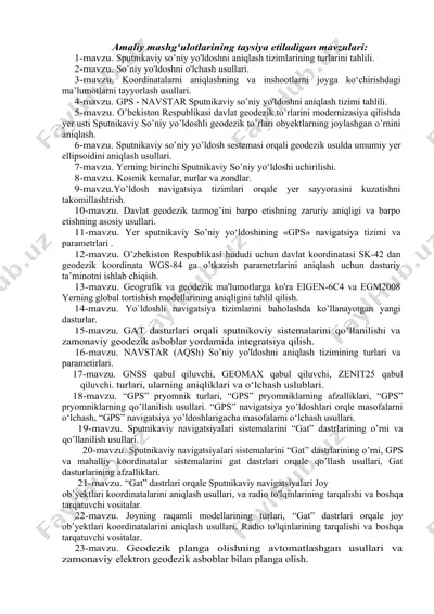 yo'ldosh navigatsiya tizimlari tahlili — DOCX