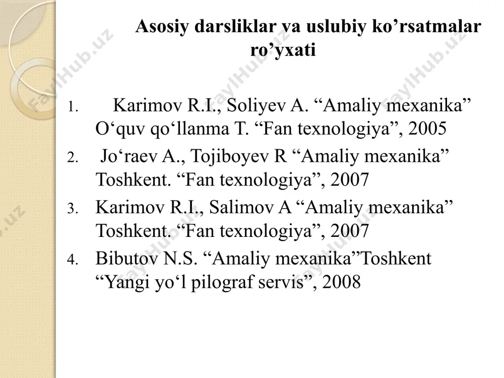 igini ortirish, ishlab chiqarishning intelektual hamda fiziologik vazifalarni yo’lida ishlatiladigan va inson tomonidan yaratilgan sun’iy mashina. mashina ishlab chiqarish jarayoni yoki energiyaning o’zgarish jarayoni bilan bog’liq bo’lgan va foydali ish bajarish uchun mo’ljallangan mexanizm yoki mexanizmlar majmuiga aytiladi. mashina va mexanizmlar bo’yicha asosiy tushunchalar. foydali ish bajaruvchi mashinaning asosiy qismi ish bajaruvchi mexanizm bo’lib, u harakatni mashina dvigatelidan yoki boshqa biror manbaadan oraliq uzatish mexanizmlari yordamida oladi. bu mexanizmlar birikmasiga agregat deyiladi. mexanizm deb sun’iy ravishda yaratilib, bir yoki bir necha jismlar harakatini boshqa jismlarning talab etilgan harakatlariga o`zgartirish (aylantirish) uchun mo`ljallangan jismlar tizimiga aytiladi. mexanizm tarkibiga kirgan, bir yoki bir nechta o`zaro qo`zg’almas tarzda biriktirilgan qattiq jismlar bo`g’in (zveno) deb ataladi. qo`zg’almas deb qabul qilinadigan bo`g’in ustun deb nomlanadi. mexanizmning ular holatlari bevosita mustaqil parametrlar – umumlashgan koordinatalar qiymati bilan belgilanadigan bo`g’inlari yetakchi bo`g’in deb, mexanizmning holat va siljishi yetakchi bo`g’inlarga uzil-kesil bog’liq bo`lgan bo`g’inlari esa yetaklanuvchi bo`g’in deb …