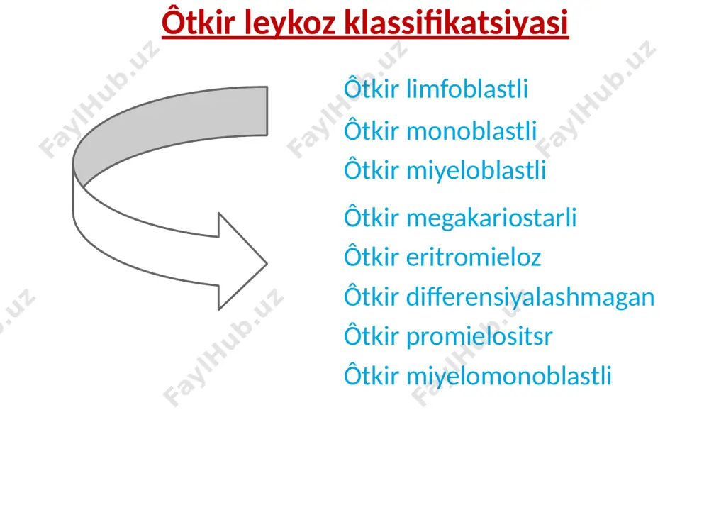 atik sariqlik sindromi) aniq klinik ko'rinishlar davri umumiy qon testida : 10 *109 / l dan 100 x 10 9 / l gacha va hatto 200 x 10 9 / l gacha bo'lgan leykotsitlar soni ; limfotsitlar sonining 100 x 10 9 / l gacha yoki leykotsitlar formulasida 80-90% gacha keskin o'sishi; botkin-gumprecht hujayralari - yarim vayron qilingan limfotsit yadrolari; normoxrom normositar anemiya trombotsitopeniya; esr ortishi ; leykotsitlar formulasi ko'rsatkichlari leykotsitlar (4 - 9*10 9 /l) yosh (0%) eoz (1-5) asoslar (0-1) pochta qutisi (1-6) s/y (47-72) l/f (19-37) dus (2-8) 88.2 2 16 81 1 surunkali limfotsitik leykemiya cll bilan og'rigan bemorlarning taxminan 50 foizida normoxrom normositar anemiya mavjud. etiologiyasi: suyak iligining leykemiya infiltratsiyasi (odatda kasallikning boshlanishidan 3-7 yil o'tgach rivojlanadi); qizil qon hujayralariga igg antikorlarining paydo bo'lishi (otoimmun gemolitik anemiya). gemolitik anemiya konjugatsiyalanmagan giperbilirubinemiya va retikulotsitoz bilan kechadi; taloqdagi qizil qon hujayralarining yo'q qilinishining kuchayishi; autoimmun asoratlar : …