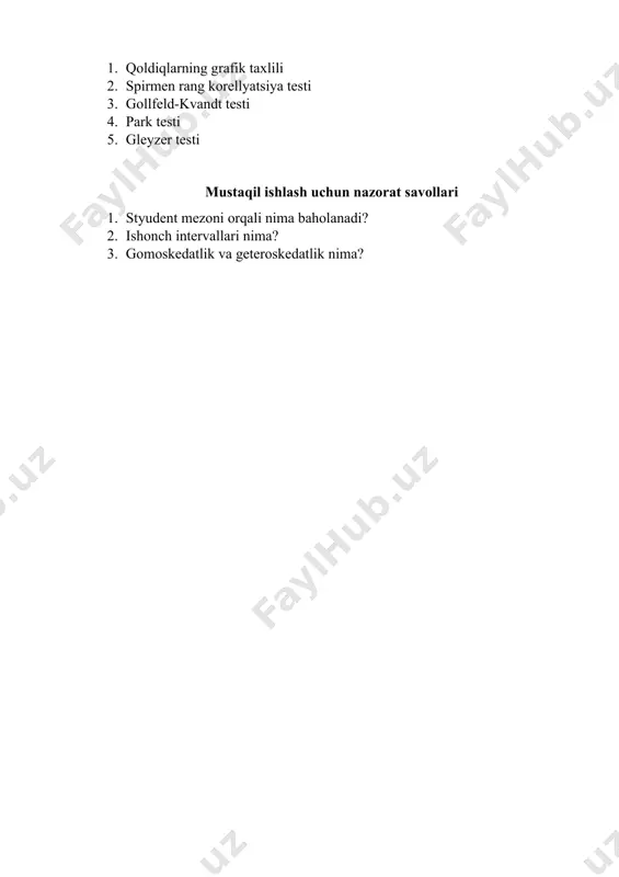 eng kichik kvadratlar usulining baholash xususiyatlari: gauss-markov teoremasi - Page 5