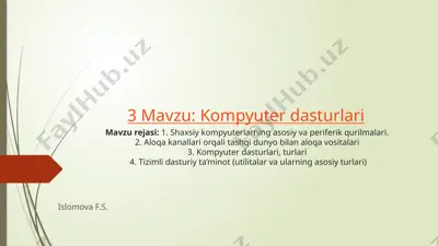 kompyuter dasturlari — PPTX