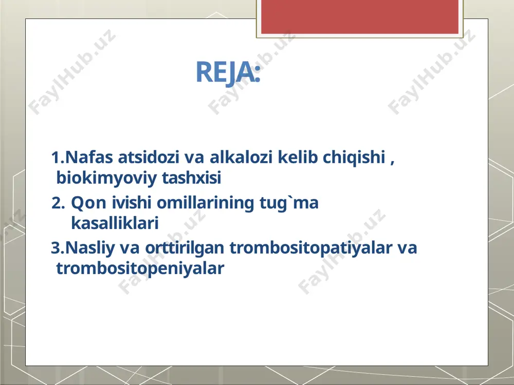 qizlarning ota-onalari - bemor ota va tashuvchi ona hisoblanadi. 70 %dan yugori holatlarda gemofiliya bemorlarning nogiron bo'lishiga olib keladi. bunday patologiya har 50000 yangi tug'ilgan chaqaloqlardan birida uchraydi. gemofiliyaning uch turi farqlanadi: gemofiliya a - x-xromosomadagi retsessiv mutatsiya. a gemofiliyasida viii (antigemofil globulin) omilning yetishmovchiligi qayd etiladi. bu gemofiliyaning eng keng tarqalgan turi bo lib, 80 - 85 % holatlarda uchraydi. viii omil darajasi 5 - 20% bo'lgan holatlarda, jarohatlar va jarrohlik aralashuvlarida og'ir gon ketishlar kuzatiladi. gemofiliya b - x-xromosoma bo yicha retsessiv mutatsiya, ix (kristmas omili) omilning yetishmovchiligi bilan tavsiflanadi. gemofiliyaning bu turida ikkilamchi koagulyatsion tiqinning hosil bo lishi buziladi. gemofiliya c — autosom-retsessiv, yoki irsiylanishni to liqmas namoyon bolishi (penetrantlik) bilan kechuvchi dominant turi.gemofiliyaning bu turi erkaklarda ham, ayollarda ham uchrashi mumkin. xi omilning yetishmovchiligi qayd etiladi. gemofiliyaning bu turi asosan ashkenazi yahudiylari (markaziy yevropa yahudiylari) orasida keng targalgan. trombotsitopatiya - bu gemostazda etarli darajada ishtirok eta …