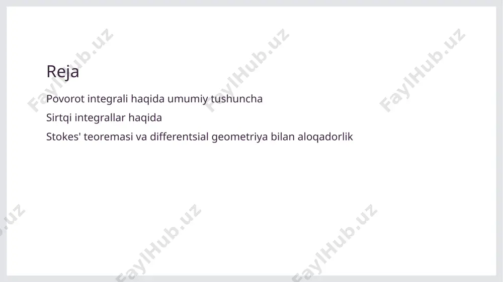 hisoblashni tushunishga yordam beradi. u fizikada va injiniringda muhim rol o'ynaydi. 3 uchunlik uchunliklar sirt integrallarining amalga oshirilishi bo'yicha belgilangan yuzaning qanchalik to'g'ri aniqlanganligini ifodalaydi. uchunliklar integrallarni to'plam miqdorini topishda yordam beradi. 4 aniqlik sirt integrallarning amaliyoti va tushunchasi, to'g'ri integrallar hisoblashning aniqlik va aniq hisoblash uchun qanday yordam berishi haqida tushuncha beradi. bu sirt integrallarning yuzasiga integrallarni hisoblashda katta ahamiyatga egadir. stokes' teoremasi va geometriyada dastlabki qo'llanish 'stokes' teoremasi, vektor maydonlar va differentsial geometriya bo'yicha qo'llaniladi. bu teorema, vektor maydonlar orqali integrallarni hisoblashda muhim ahamiyatga ega. stokes' teoremasining yordamida, geometriyada dastlabki qo'llanishni o'rganamiz.' photo by joyce hankins on unsplash differentsial geometriya va sirtqi integrallar almashinuvi 1 sirt integrallarining tushunchasi sirt integrallarining tushunchasi differentsial geometriyada yo'l integrallarini hisoblash uchun kerakli bo'lgan formulalar va qoidalar to'g'risida ma'lumot beradi. 2 sirt integrallarining xususiyatlari sirt integrallarining xususiyatlari sirtning geometriyaviy xususiyatlariga asoslangan bo'lib, bu sirtda integrallar hisoblashda muhim ahamiyatga ega. 3 integrallashuvning amaliyot qo'llanishi …
