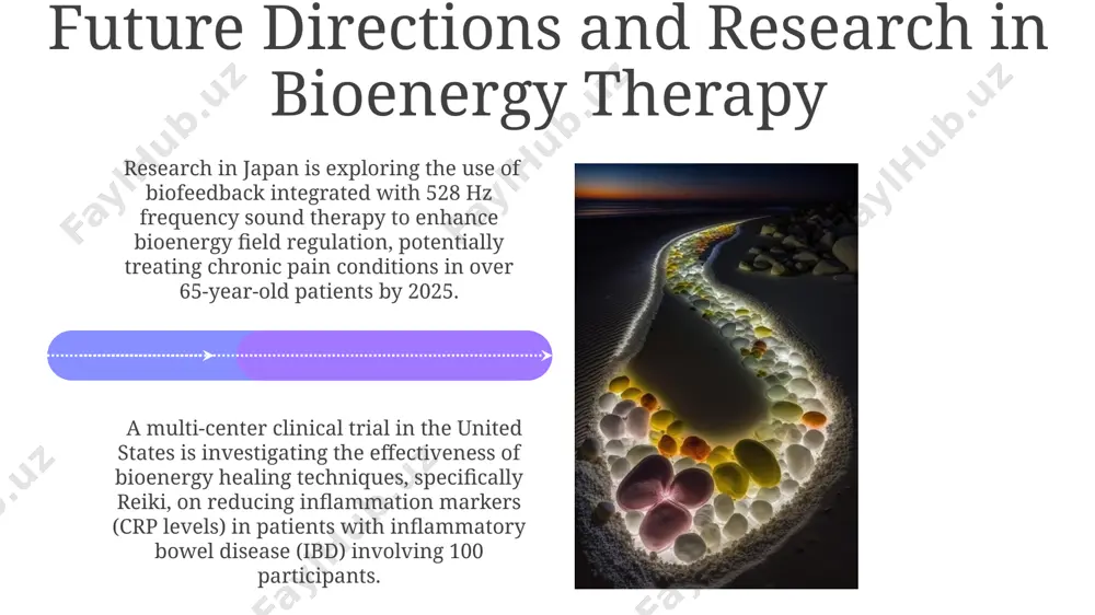 2 clinical trials in brazil indicated that incorporating bioenergy therapy alongside conventional treatments improved the psychological well-being scores by an average of 1 historical context of bioenergy healing 01 02 the 1920s and 30s saw the development of reiki in japan, integrating buddhist principles with spiritual healing, marking a significant step towards the modern western understanding and practice of bioenergy therapy across several continents. sales 1st qtr 2nd qtr 100 0 sales 1st qtr 2nd qtr 100 0 contraindications and precautions patients with a history of 3 or more significant seizures or diagnosed epilepsy should avoid bioenergy therapy as the energetic manipulations could potentially trigger a seizure episode; consult a neurologist in london, england, before considering treatment. individuals with implanted electronic devices, such as pacemakers in the chest region or neurostimulators, should exercise extreme caution and ideally avoid bioenergy therapy due to potential interference; consult a physician beforehand. key principles …