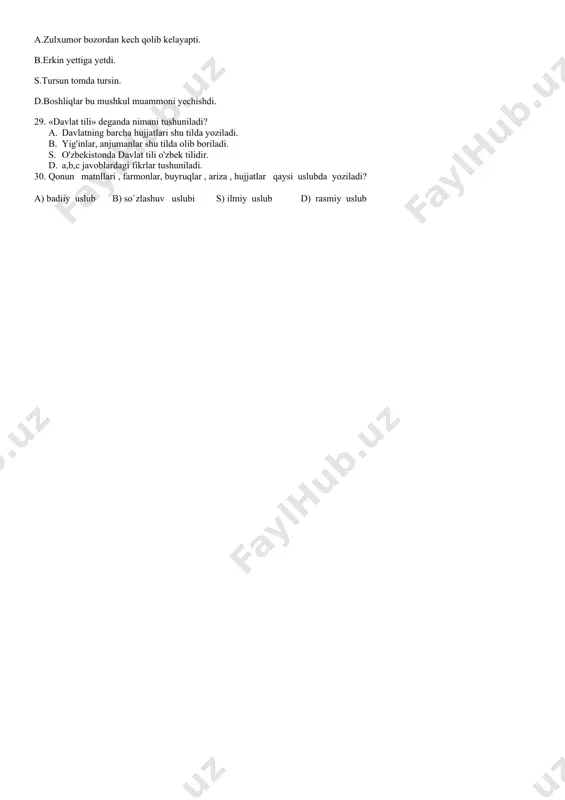 turizm yo‘nalishi 1-bosqich oraliq nazorat savollari - Page 5