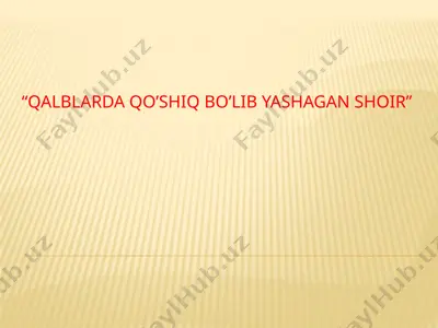 qalblarda qo’shiq bo’lib yashagan shoir. muhammad yusuf — PPTX