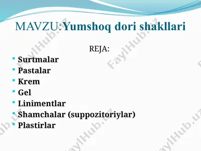 yumshoq dori shakllari — PPTX