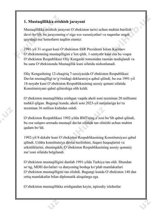 tisodiyotning barqaror rivojlanishiga qaratilgan. mamlakatda amalga oshirilgan iqtisodiy islohotlar qatoriga davlat korxonalarini xususiylashtirish, soliq tizimini soddalashtirish, xorijiy investitsiyalarni jalb qilish, bank sektorini isloh qilish kiradi. 2017-yilgi islohotlarning boshlanishidan keyin iqtisodiyotning yillik oʻsish sur’ati sezilarli darajada oshgan. 2017-yili iqtisodiyot o'sishi 5,3% ni tashkil etdi. keyingi yillarda bu oʻsish bobida ijobiy dinamikani kuzatish mumkin: 2018-yilda 5,1%, 2019-yilda 5,6% ga yetdi. 2020-yilgi covid-19 pandemiyasi tufayli iqtisodiy oʻsish 1,6% gacha sekinlashdi, ammo 2021-yilda iqtisodiyot oʻsishi qayta tiklanib, 7,4% ga yetdi. soliq islohotlari doirasida 2019-yil 1-yanvardan jismlar uchun joriy etilgan daromad soligʻi stavkasi 12% dan 24% ga tushirildi. ushbu qaror soliqqa tortish yukini kamaytirishga va soliq bazasining kengayishiga xizmat qildi. xususiylashtirish jarayonlari raqamlarini ham koʻrish mumkin. masalan, 2020-yilda davlat koʻchmas mulklarini xususiylashtirish boʻyicha 602 obyekt belgilandi, va ulardan 539 tasini sotish ishlari yakunlandi. xususiy sektorning yalpi ichki mahsulotdagi (yaim) ulushi keyingi yillarda 80% dan ortdi. bank tizimida ham islohotlar amalga oshirilmoqda. 2020-yilda davlat kun tartibidagi …