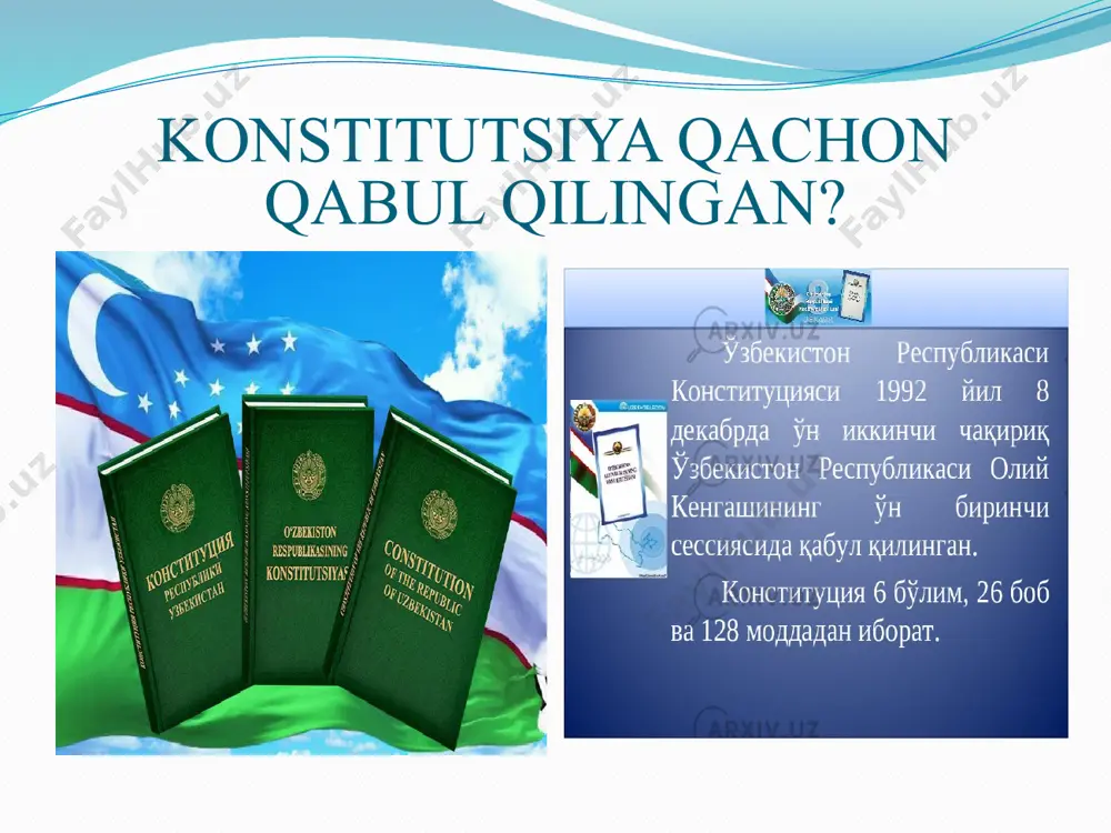 o`zbekiston respublikasi konstitutsiyasini o`rganish - Page 3