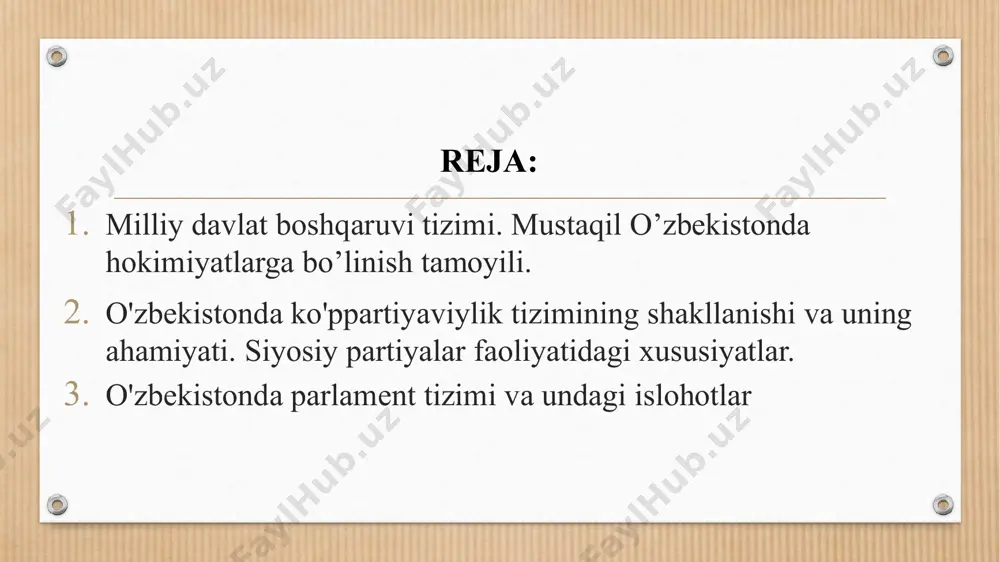 oliy majlisiga birinchi saylovni 1994 yil 25 dekabrda o'tkazish to'g'risida qaror qabul qildi. uch bosqichda (1994 yil 25 dekabrda, 1995 yil 8 va 22 yanvarda) bo'lib o'tgan saylov yakunlariga binoan 245 nafar deputatdan iborat tarkibdagi parlament shakllantirildi. saylov ko'p partiyaviylik asosida o'tkazildi birinchi davr: 1991-1994 yillar ikkinchi davr: 1995-2004 yillar oliy kengash o'rniga o'zbekiston respublikasining bir palatali parlamenti — oliy majlis shakllantirildi. birinchi chaqiriq (1995-1999 yillar) oliy majlis tarkibida o'zbekiston xalq-demokratik partiyasidan ko'rsatilgan 69 nafar, "adolat" sosial-demokratik partiyasidan 47, "vatan taraqqiyoti" partiyasidan 14 va "milliy tiklanish" demokratik partiyasidan ko'rsatilgan 7 nafar deputat bo'lib, deputatlarning qolgan qismini hokimiyat vakillik organlaridan ko'rsatilgan shaxslar tashkil etdi. oliy majlisning qonunchilik palatasiga saylov va ikki palatali parlamenta o'tish (2004 yil dekabr — 2005 yil yanvar). uchinchi davr milliy parlamentarizm rivoj topishining uchinchi davri oliy majlis qonunchilik palatasi va senatining 2005 yil 28 yanvardagi qo'shma majlisidan boshlanib, bunda yangi ikki palatali oliy majlis deputatlari va senatorlari …