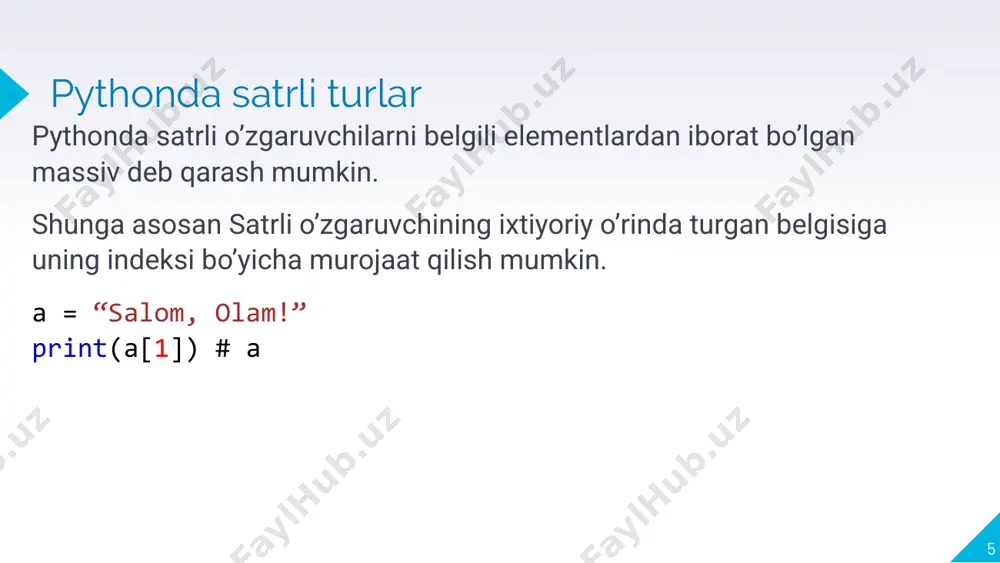 pythondagi satrlar bilan ishlash - Page 5