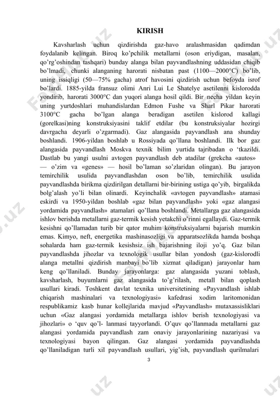 og’ir va yengil sa’noat industriya o’zagi bo’lib, respublikamiz halq xo’jaligini muhim tarmoq va zvenolaridan biri hisoblanadi. mashinasozlikning rivojlanish tarixi miqdori undagi ko’pchilik halq xo’jaligi tarmoqlaridangi ishlab chiqariladigan mahsulot sifati va mehat unumdorligiga bog’liq bo’ladi. respublika halq xo’jaligining har xil tarmoqlari uchun tayorlanadigan detallar, asbob-uskunalar, jihozlar, moslamalar va mashinalar materiallariga asosan metall va uning qotishmalari kiradi. ana shu materiallaridan tayorlanadigan va ishlab chiqarilaotgan ko’pchilik mashina detallarining sifati, ishonchliligi, yeyilishga chidamliligi va uzoq ishlash muddati bir necha barobarga oshadi. ushbu materiallarning tuzilishini o’zgartirish va xossalarini oshirish faqat termik ishlov berish natijasida amalga oshiriladi. termik ishlov berish avvalo metall va uning qotishmalarini ichki struktura tuzilishini boshqarish usuli bo’lib, bunda metall va qotishmalarni keraklili mahlum haroratgacha qizdirilgandan keyin ularni har xil tezlikda sovitish tushiniladi. bu usul texnika mashinalar ishlab chiqarishda keng tarqalgan usul bo’lib, materiallar xossalarini o’zgartirishning eng samarali imkoniyatlaridan biri hisoblanadi. ularni texnologik xossalarini yaxshilash uchun termik ishlov berish oraliq jarayon bo’lishi ham …