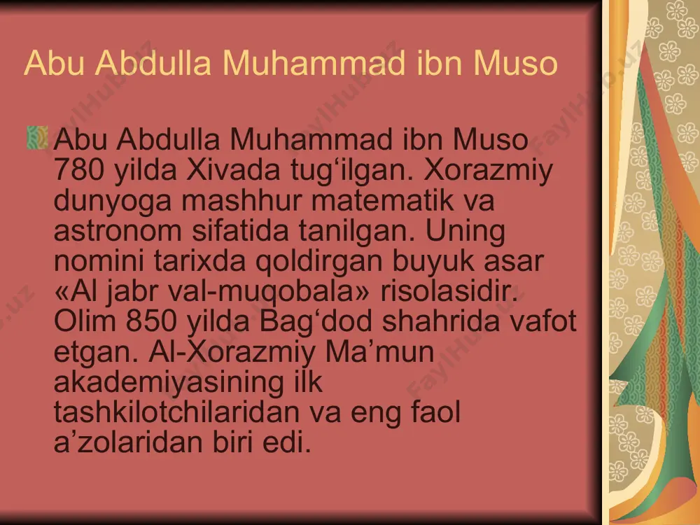 al-xorazmiy ilmiy merosi va didaktik qarashlari - Page 5