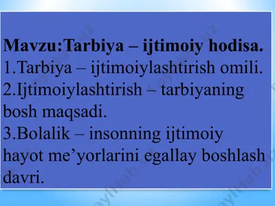 tarbiya – ijtimoiy hodisa — PPTX