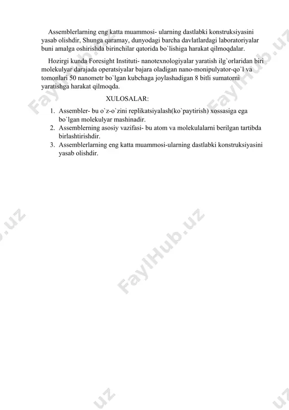 nanofizika fanidan assemblerlar va nanomashinalar haqida seminar materiallari - Page 3