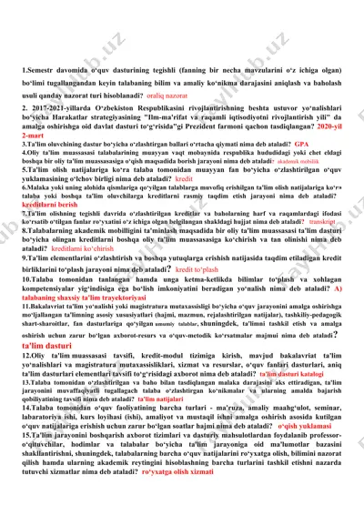 talaba baholash usullari — DOCX