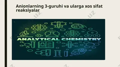 uchinchi guruh anionlari (karbonat, sulfit, sulfid) — PPTX