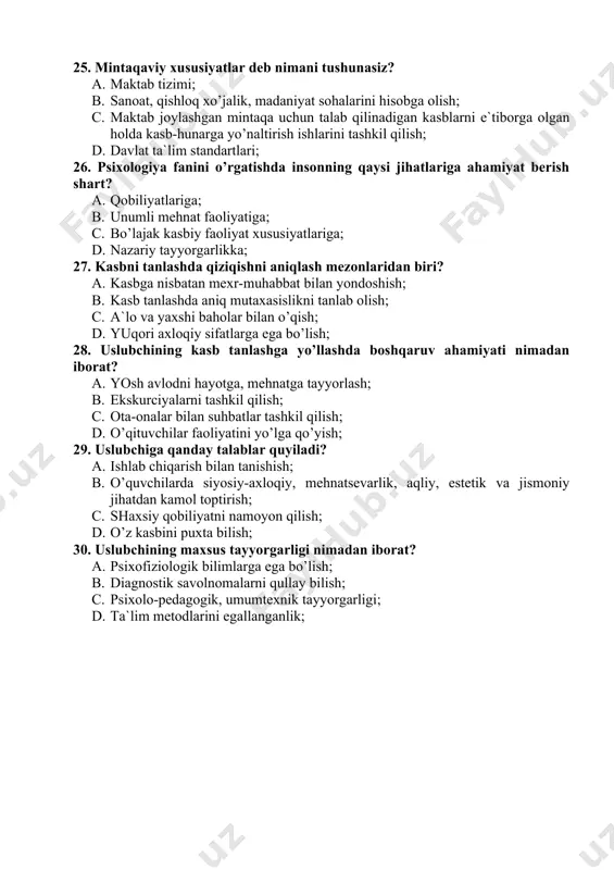 yakuniy nazorat test savollari - Page 5