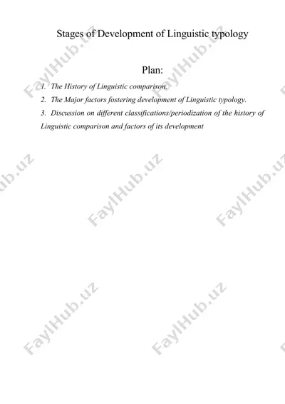 stages of development of linguistic typology — DOC