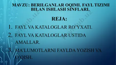 fayl tizimi — PPTX