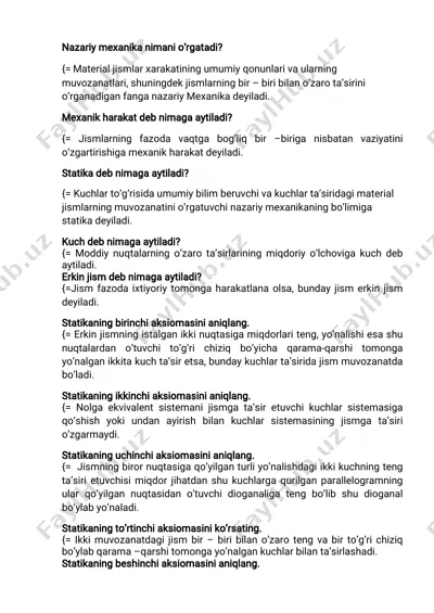 nazariy mexanika — PDF