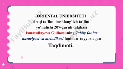 oʻsimlik turkumlari va ularning tabiiy joylashishlari (xaritada belgilash) — PPTX