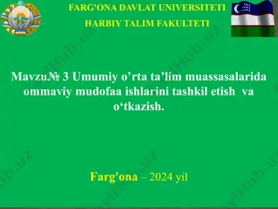 ommaviy mudofaa ishlarini tashkillash — PPTX