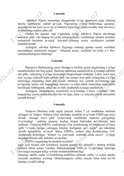 oila huquqi — DOCX