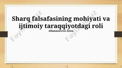 daosizm va uning ijtimoiy ta'siri — PPTX