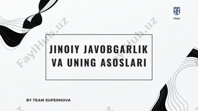 jinoiy javobgarlik va uning asoslari — PPTX