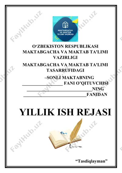 betlik va tasdiqlash varog'i tayyor — DOCX