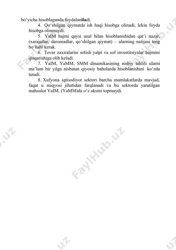 (yamm)da o‘z aksini topmaydi.