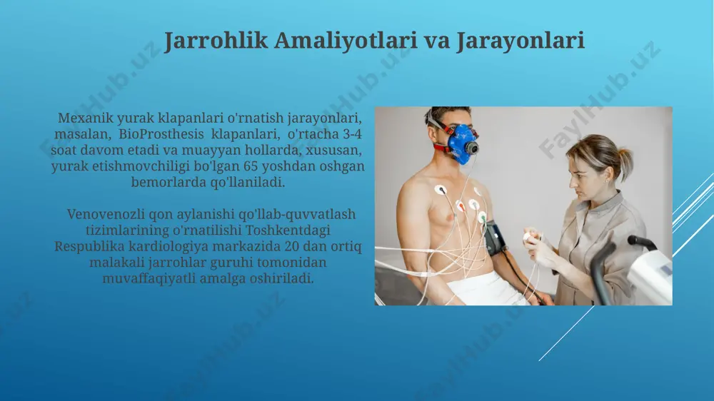 oratlar va xatarlar sun'iy yurak klapanlari bilan bog'liq tromboz xavfi taxminan 2-5% ni tashkil etadi, bu esa qon ivishining buzilishi va emboliya xavfini oshiradi, shuningdek, warfarin kabi antikoagulyantlarni qabul qilish zarurati mavjud. qo'shimcha protseduralar, masalan, qon tomirlarini kengaytirish yoki qon quyish, taxminan 10-15% hollarda kerak bo'lishi mumkin, bu esa bemorlarning 20% gacha qismida qon ketish xavfini oshiradi. bu xatarlar, ayniqsa, toshkent kabi yirik shaharlardagi shifoxonalarda yuqoriroq bo'lishi mumkin. bemorlarni tanlash va baholash o'pka gipertenziyasi (pa-sistolik bosimi >50 mm hg) mavjudligi bemorlarni tanlashda muhim cheklov bo'lishi mumkin. shuning uchun, samarqanddagi yoki boshqa hududlardagi mutaxassislar bemorlarning klinik holatini batafsil o'rganishlari kerak. bemorlarning yurak yetishmovchiligi darajasini aniqlash uchun nyha klassifikatsiyasi (i-iv bosqichlar) va lvef ko'rsatkichi (masalan, <35%) kabi mezonlar qo'llaniladi, bu esa davolanishning samaradorligini bashorat qilish imkonini beradi. ventrkulyar yordam qurilmalari (vad) vadlarning turli xil modellari mavjud bo'lib, masalan, heartmate 3 (abbott laboratories) kabi amerika qo'shma shtatlarida ishlab chiqarilgan modellar yurak yetishmovchiligi bo'yicha …