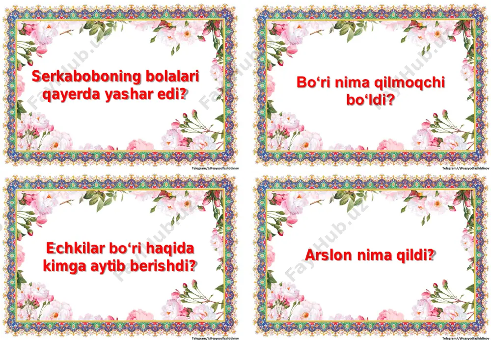 ona tili va o’qish savodxonligi fanidan tarqatmalar iv-chorak - Page 3