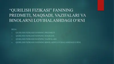 qurilish fizikasi — PPTX