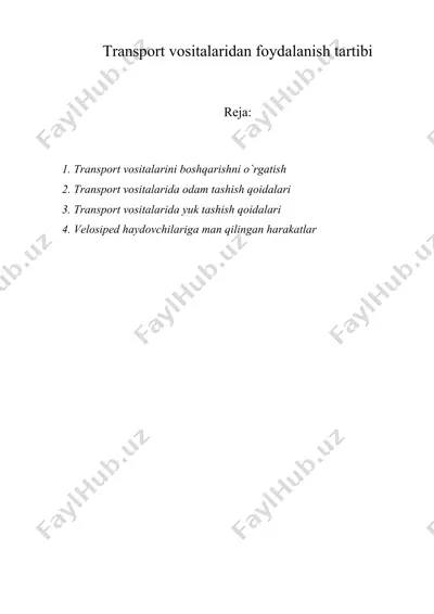 transport vositalaridan foydalanish tartibi — DOC