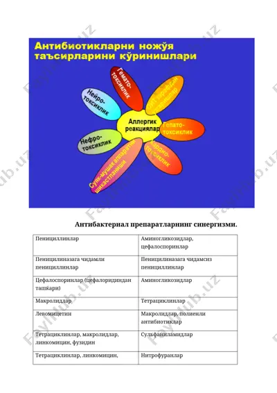 antibakterial preparatlar ning sinergizmi — DOCX