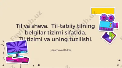 til va sheva.  til-tabiiy tilning belgilar tizimi sifatida.til tizimi va uning tuzilishi. — PPTX