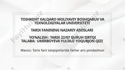 tarix fanining nazariy asoslari — PPTX