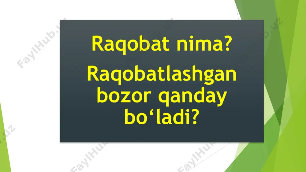 ani yangi chekli xarajatda maksimallashtiradigan ishlab chiqarish hajmi q2 ni tashkil qiladi, ya’ni q2 hajmda p` =mc2 shtrixlangan soha firma foydasining yoʻqotilishi mumkin boʻlgan qismini ifodalaydi. маълумки, фойдани максималлаштириш бу умумий даромад билан умумий харажатлар айирмасини максималлаштириш демакдир, яъни: π(q)=tr(q)-tc(q) агар абцисса ўқи бўйича ишлаб чиқариладиган маҳсулот ҳажмини, ордината ўқи бўйича - умумий даромадни жойлаштирсак, даромаднинг маҳсулот ҳажмига боғлиқлиги (r(q)=pq) координата бошидан чиқувчи нур билан ифодаланади. умумий харажатлар эса ўзгармас ва ўзгарувчан харажатлар йиғиндисидан ҳосил бўлади qisqa muddatli oraliqda firma kapitali razmeri oʻzgarmaydi, shuning uchun u foydani maksimallashtiradigan oʻzgaruvchan ishlab chiqarish omillari hajmini tanlashi lozim boʻladi. ma’lumki, foydani maksimallashtirish bu umumiy daromad bilan umumiy xarajatlar ayirmasini maksimallashtirish demakdir qisqa muddatli oraliqda foydani maksimallashtirish grafigi ishlab chiqarish hajmi oshib borishi bilan firmaning foydasi musbat boʻlib oshib boradi va ishlab chiqarish hajmi q2 ga teng boʻlganda daromad tr(q) bilan umumiy xarajat tc(q) oʻrtasidagi farq maksimal boʻladi. foyda ishlab chiqarish hajmi q=q2 boʻlganda …