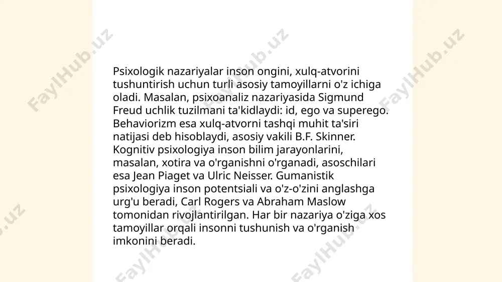 giya rivojiga ta'sir ko‘rsatgan. psixologik nazariyaning o'ziga xosligi erkaboyeva nasifa e'tiboringiz uchun raxmat! image1.png image2.png image3.jpg /docprops/thumbnail.jpeg