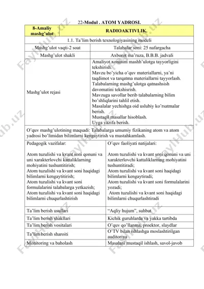 modul "atom yadrosi" — DOCX